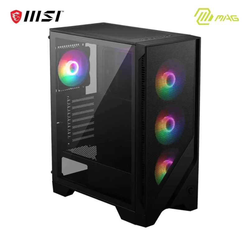 MSI MAG Forge 120A Airflow ATX Mid Tower Computer Case Black | 6x Pre-Installed Case Fans, Up to 240mm Radiator Support - Image 2