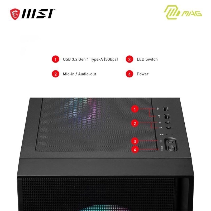 MSI MAG Forge 320R Airflow | ATX Mid Tower Computer Case - Image 7