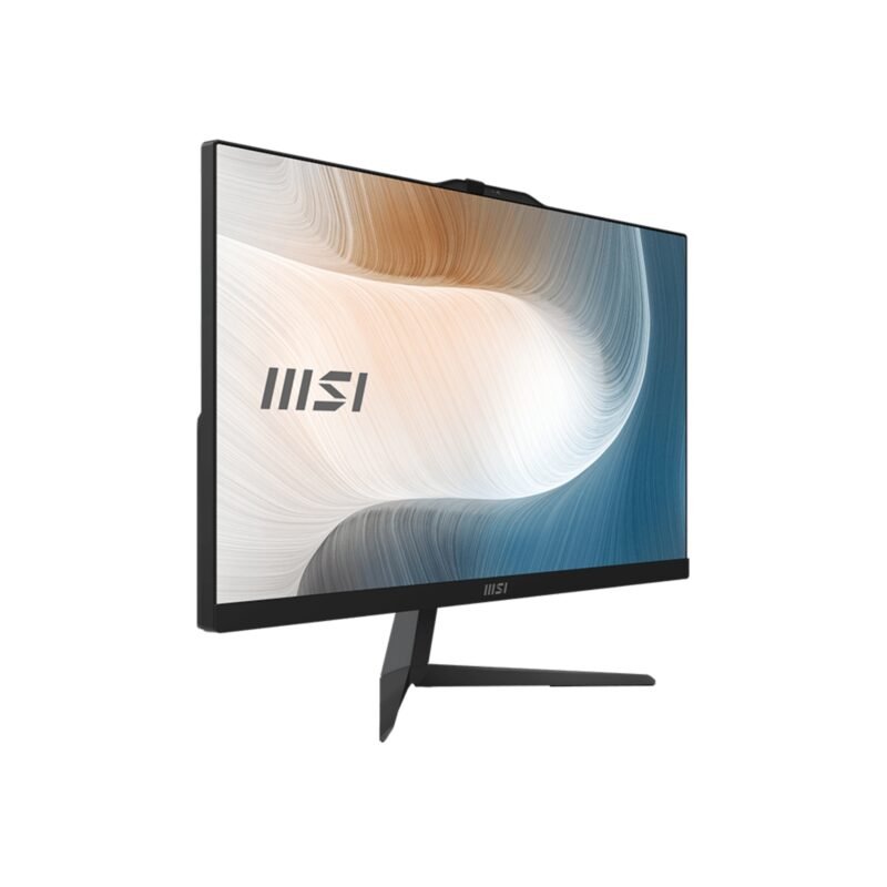 MSI Modern AM242M 12M All-In-One Desktop PC, 23.8 Inch FHD IPS Screen, i7-1255U, 8GB DDR5 RAM, 512GB PCIe NVMe SSD, WiFi 6E, Webcam - Keyboard, Mouse, DOS (Without Windows) - Black - AM242P 12M - 2248XAE - Image 2