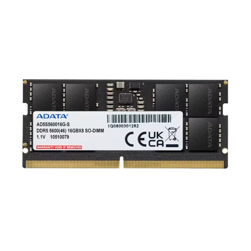 ADATA DDR5 5600MHz SO-DIMM Laptop RAM, CL46, 1.1V, 262-Pin, Built-in PMIC, On-Die ECC, DDR5 Memory Module
