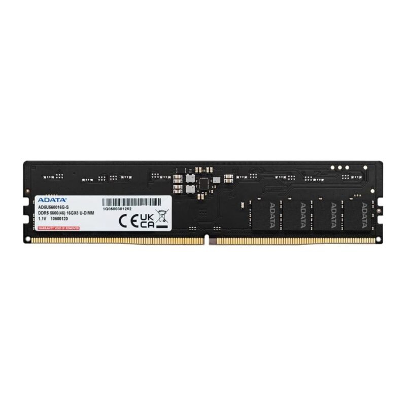 ADATA DDR5 5600MHz U-DIMM RAM for Desktop PC, 288-Pin, CL46, 1.1V, Built-in PMIC, On-Die ECC