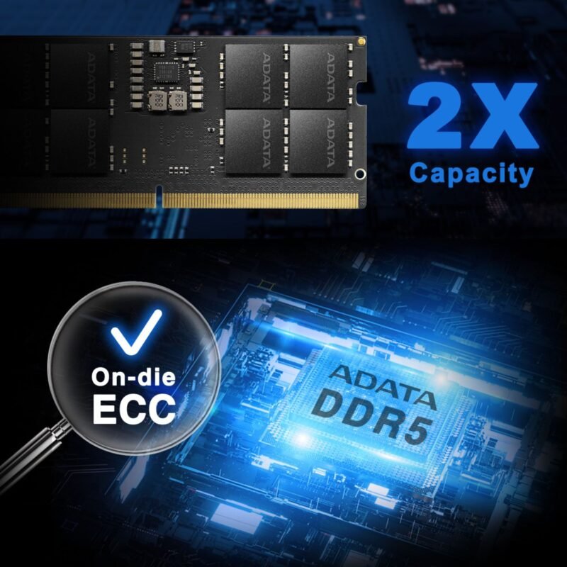 ADATA DDR5 5600MHz SO-DIMM Laptop RAM, CL46, 1.1V, 262-Pin, Built-in PMIC, On-Die ECC, DDR5 Memory Module - Image 4
