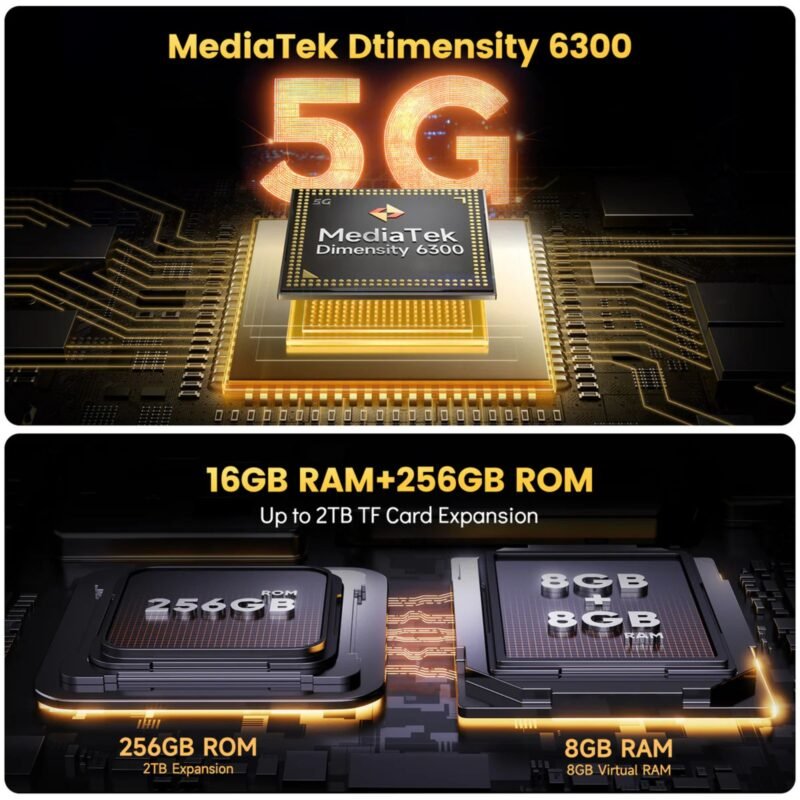 Ulefone Armor X31 Pro 5G Rugged Smartphone | 8GB RAM + 256GB Storage | MediaTek Dimensity 6300 | 6.56" 120Hz Display | 64MP Sony Camera + 25MP Night Vision | 6050mAh Battery | Android 15 | IP68/IP69K | NFC - Image 4