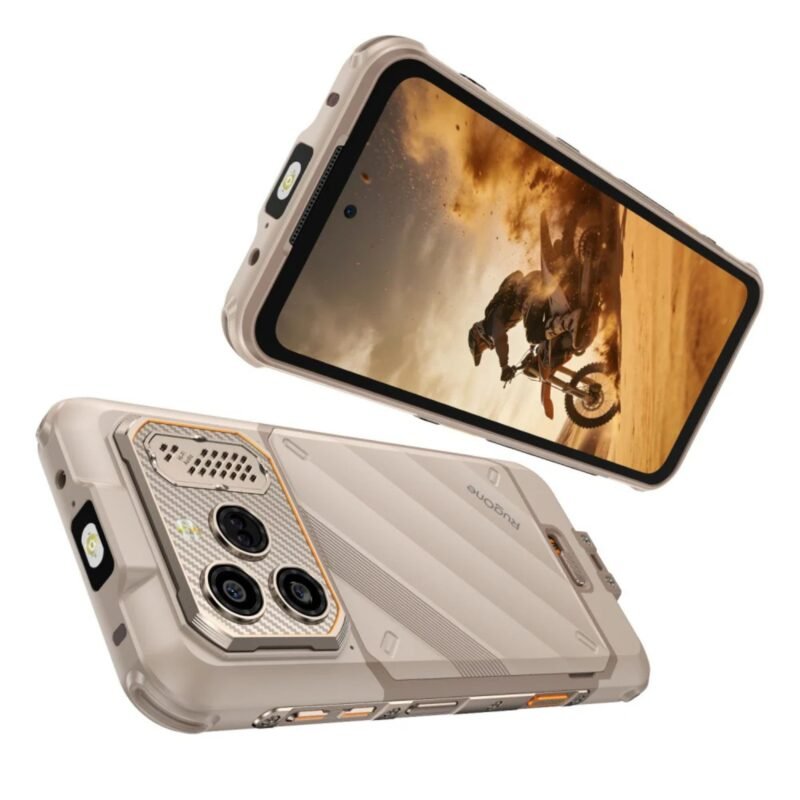 RugOne Xever 8 Sand Dune Rugged Smartphone, 8GB RAM, 256GB Storage, 6.5" FHD+ 120Hz Display, 64MP Camera, 20MP Night Vision, 4800mAh Swappable Battery, IP68/IP69K Waterproof, NFC, Android 16, Dual SIM - Image 2