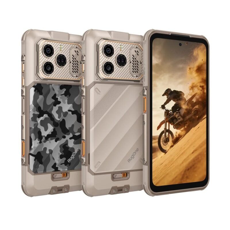 RugOne Xever 8 Sand Dune Rugged Smartphone, 8GB RAM, 256GB Storage, 6.5" FHD+ 120Hz Display, 64MP Camera, 20MP Night Vision, 4800mAh Swappable Battery, IP68/IP69K Waterproof, NFC, Android 16, Dual SIM - Image 4
