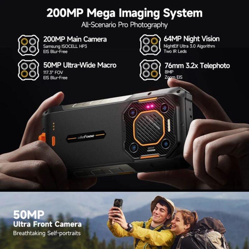 Ulefone Armor 26 Ultra Walkie-Talkie 5G Rugged Smartphone | 24GB RAM + 512GB Storage | 15600mAh Battery | 120W Fast Charging | DMR Digital & Analog Two-Way Radio | 200MP Camera | IP68/IP69K Waterproof | Android 13 - Image 5