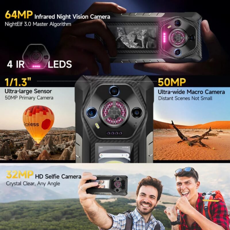 Ulefone Armor 30 Pro 5G Rugged Smartphone | 6.95" FHD+ 120Hz Dual Screen + 3.4" Rear Display | 16GB RAM + 512GB Storage | 12800mAh Battery | 66W Fast Charging | 50MP Triple Camera | Dimensity 7300X | IP68/IP69K | Android 14 - Image 6