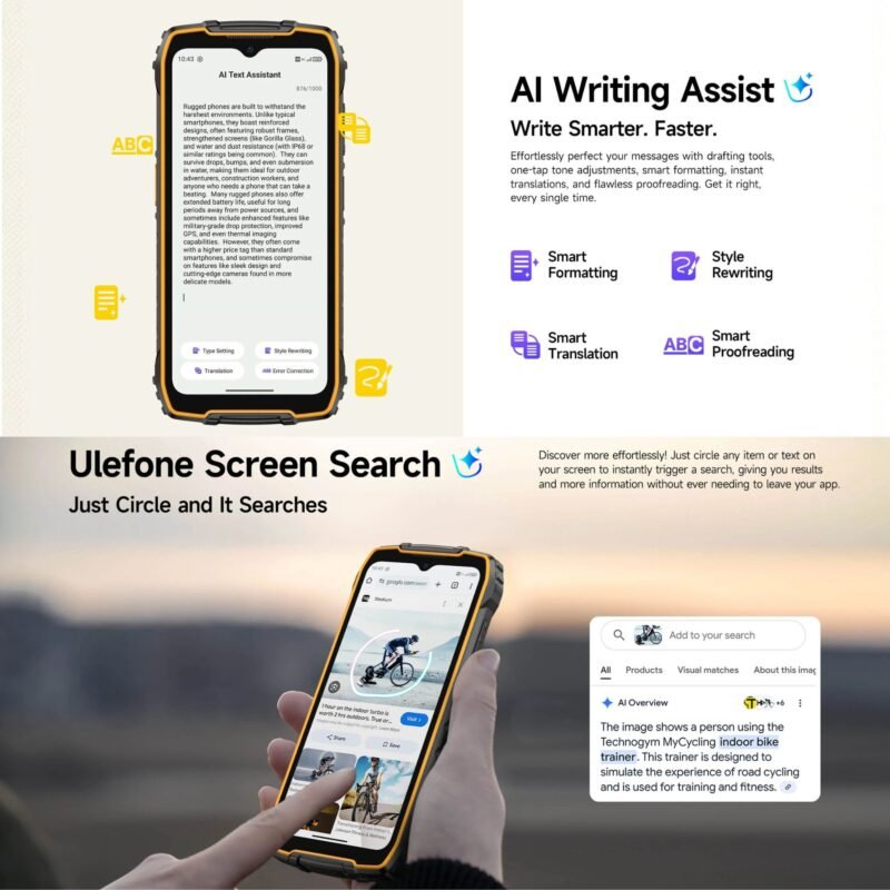 Ulefone RugKing 4 Pro Rugged Smartphone | 8GB RAM + 256GB ROM | 10000mAh Battery | 6.56" HD+ Display | 48MP AI Camera | Android 15 | IP68/IP69K Waterproof | MIL-STD-810H | NFC | Dual SIM 4G - Image 5