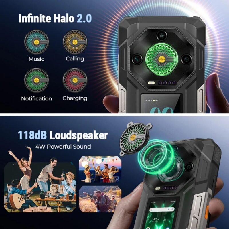 Ulefone Armor 33 Pro 5G Rugged Smartphone, 16GB RAM + 512GB Storage, 25500mAh Battery, 6.95" FHD+ 120Hz Display, 3.4" Rear Screen, 50MP Triple Camera, 64MP Night Vision, IP68/IP69K, Android 14, NFC, Dual SIM – Black - Image 8